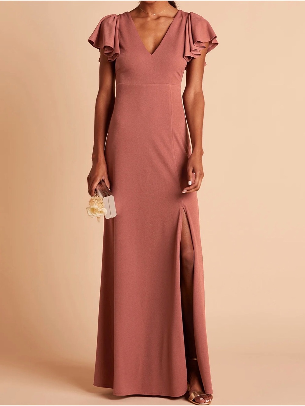 Birdy Grey Hannah Flutter Sleeve Dress With Slit